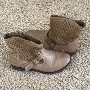 Cute Brown soft fabric cowgirl boots youth girls